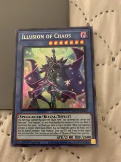 YuGiOh! Illusion of Chaos BACH-EN034 Secret Rare 1st Edition NM - Image 2