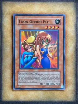 Yugioh Toon Gemini Elf DL6-EN001 Duelist League Super Rare LP - Image 1