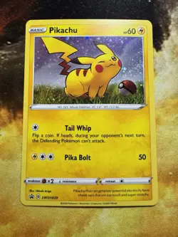 Pokemon TCG Pikachu SWSH039 Black Star Promo - Holo Foil Near Mint - Mint Card - Image 1