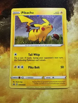 Pokemon TCG Pikachu SWSH039 Black Star Promo - Holo Foil Near Mint - Mint Card - Image 2