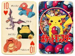 1998 Vintage Snorlax/Porygon 10 of Hearts Pokemon Televi-kun Poker Playing Card - Image 1
