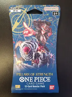 One Piece PILLARS OF STRENGTH English Sleeved Booster Sealed 12-Card Pack OP-03 - Image 1