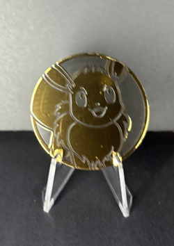 Eevee LARGE GOLD MIRROR HOLO Prismatic Evolution Pokemon Card TCG Collector Coin - Image 2