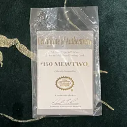 Pokemon Mewtwo Certificate of Authenticity for Burger King 23K Gold Card - Image 1