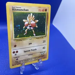 Pokemon Hitmonchan Base Set 2 Holo Unlimited Rare Card 7/102 Vintage TCG | LP - Image 2