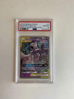 2019 Pokemon Promo Mewtwo & Mew GX World Champ PSA 10 Card #71. POP.of 93 - Image 1