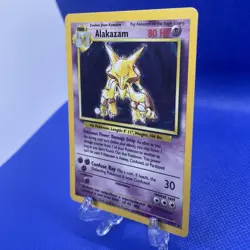 Pokemon TCG Alakazam Base Set Holo Card 1/102 Unlimited Rare MP - Image 3