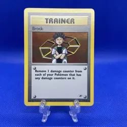 Pokemon TCG Brock Trainer Holo Rare Card 15/132 WOTC Gym Heroes - Image 1