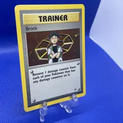 Pokemon TCG Brock Trainer Holo Rare Card 15/132 WOTC Gym Heroes - Image 2