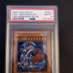 2005 YUGIOH! Ocean Dragon Lord Neo Daedalus SD4-EN001 1st Edition PSA 10 Card - Image 4