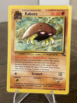 Pokemon TCG Kabuto 50/62 Fossil Unlimited Card WOTC Near Mint - Mint - Image 3