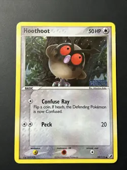 Hoothoot Unseen Forces 2005 Holo Stamped Rare Card LP - Image 1