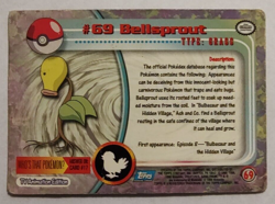POKEMON BELLSPROUT #69 TOPPS TV ANIMATION EDITION BLUE LOGO 1999 FOIL CARD NM/LP - Image 2