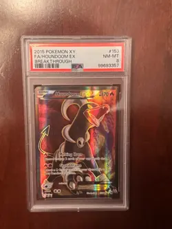 Pokemon 2015 Houndoom EX Full Art Ultra Rare Card Breakthrough XY PSA 8 - Image 1