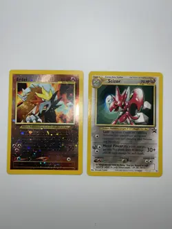 Pokemon Entei Promo And Scizor Promo Black star Promo Cards Vintage LP - Image 1