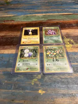 Pokemon Japanese Card Lot X4 Holos All Nice Vintage Old Back Pocket Monster Foil - Image 1