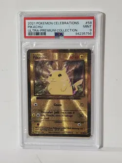 Pokemon TCG Gold Pikachu Celebrations Ultra-Premium Promo Card PSA 9 Mint - Image 1