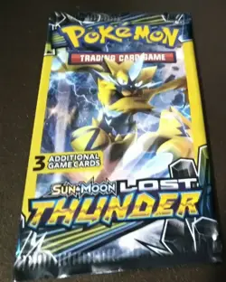 Pokemon TCG Sun & Moon: Lost Thunder 3 card booster pack Variation 2 - Image 1