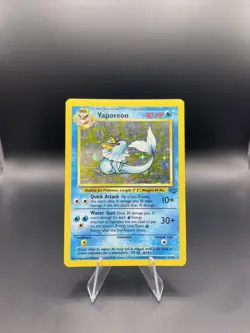 Pokemon TCG Vaporeon Holo Card 12/64 Vintage Jungle Set Unlimited Holo Rare - Image 1