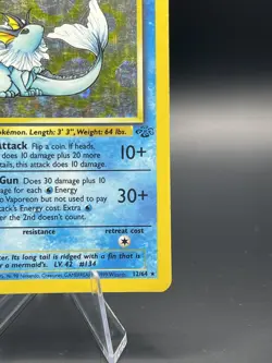 Pokemon TCG Vaporeon Holo Card 12/64 Vintage Jungle Set Unlimited Holo Rare - Image 5