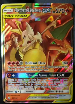CHARIZARD & BRAIXEN GX TAG TEAM ~POKEMON Cosmic Eclipse 🔥 (22/236) ~LOOK! - Image 1