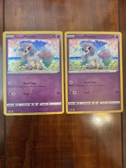 Pokemon Galarian Ponyta SWSH013 Black Star Promo Cosmos Holo Lot of 2 NM - Image 1