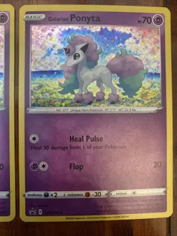 Pokemon Galarian Ponyta SWSH013 Black Star Promo Cosmos Holo Lot of 2 NM - Image 3