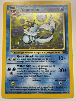 Pokemon TCG Vaporeon Jungle 12/64 Holo Unlimited Holo Rare LP - Image 1