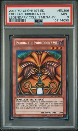 Yugioh - Exodia The Forbidden One LCYW-EN306 1st Edition Secret Rare PSA 9 MINT - Image 1