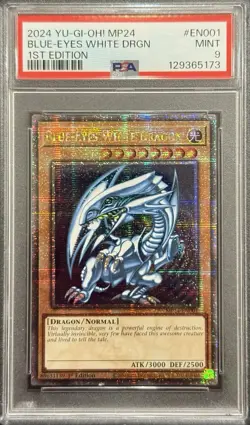 2024 PSA 9 YUGIOH MP24 QC SECRET RARE BLUE EYES WHITE DRAGON 💫 - Image 1