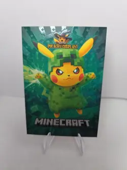 POKEMON PIKACHU COSPLAY! -* MINECRAFT - NO. 17 * BOX HIT* TEXTURED CARD - Image 1