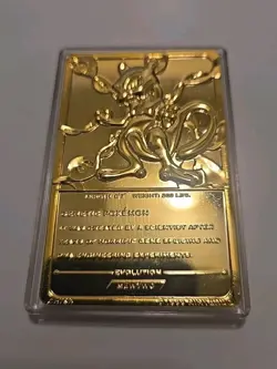 1999 Burger King Limited Edition Pokemon Trading Card 23K Gold Plated Mewtwo - Image 2