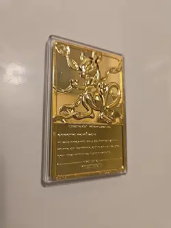 1999 Burger King Limited Edition Pokemon Trading Card 23K Gold Plated Mewtwo - Image 3