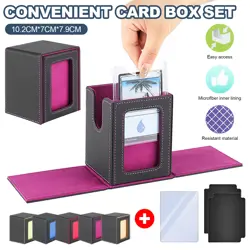 Trading Card Storage Deck Box With MTG Commander Display,2 Dividers&Card Holder - Image 1