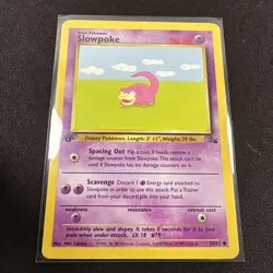 Slowpoke 55/62 Common 1st Edition Fossil Pokemon Card WOTC TCG VINTAGE - Image 1
