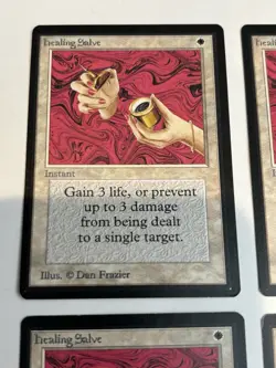 Vintage MTG Magic Beta English Card Lot: X4 Healing Salve - Near Mint NM - Image 3
