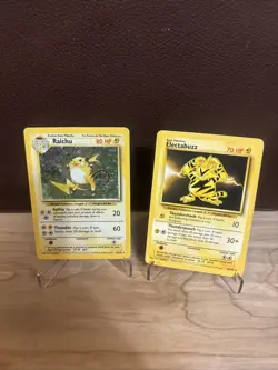 Raichu 14/102 - Base Set Unlimited Pokemon Holo Rare Pokemon TCG LP - 5 Card LOT - Image 1