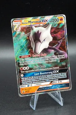 Pokemon TCG- 2019 Alolan Marowak GX Black Star Promo Card SM187 MP Moderate Play - Image 1
