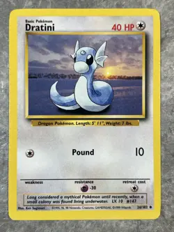 Dratini 026/102 Pokemon TCG Base Set Card Vintage Regular (Light Play) 1 - Image 1