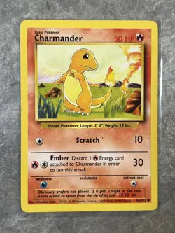 Charmander 046/102 Pokemon TCG Base Set Vintage Regular Card (Moderate Play) 3 - Image 1