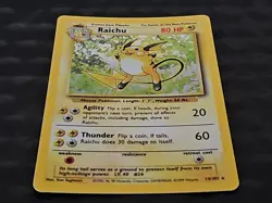 RAICHU 1999 Pokemon TCG Base Set Unlimited Holo Rare Card #14/102 - Image 5