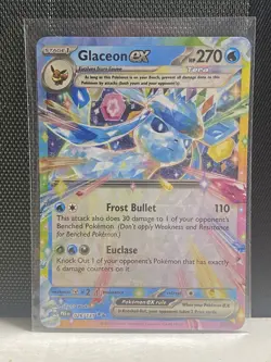 scarlet and violet Prismatic Evolutions Glaceon Ex Double Rare Card. - Image 1