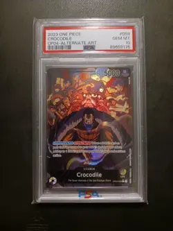 One Piece Card Game TCG Crocodile OP04-058 Alt Art Leader PSA 10 - Image 1