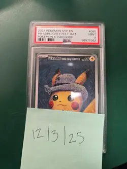 Van Gogh Pikachu Promo Card Grey Felt Hat, Sv: Scarlet & Violet, PSA 9 - Image 3