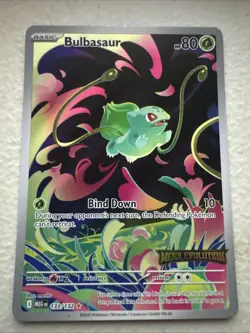 Pokemon TCG Bulbasaur 133/132 Mega Evolution Stamped Enhanced Booster - Image 1