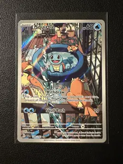 Pokemon Squirtle TCG 148/142 Stellar Crown Illustration Rare Card NM Condition - Image 1