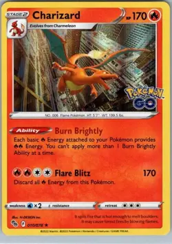 Pokemon Card Charizard 010/078 Holo Pokemon GO - Near Mint - Image 1