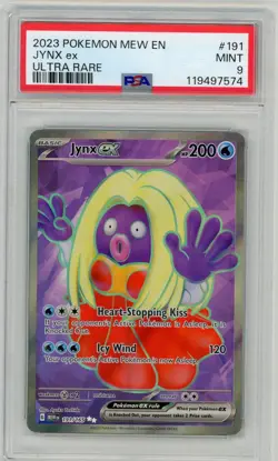 2023 Pokemon Mew EN-151 Jynx ex Full Art Ultra Rare #191 PSA 9 Mint - Image 1