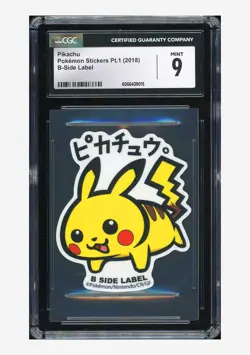 Pokemon CGC 9 Pikachu B Side Label 2018 Pokemon Stickers Pt.1 Japanese - Image 1