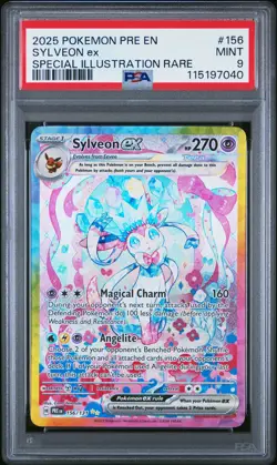 2025 POKEMON PRE EN-PRISMATIC EVOLUTIONS #156 SYLVEON EX PSA 9 - Image 1
